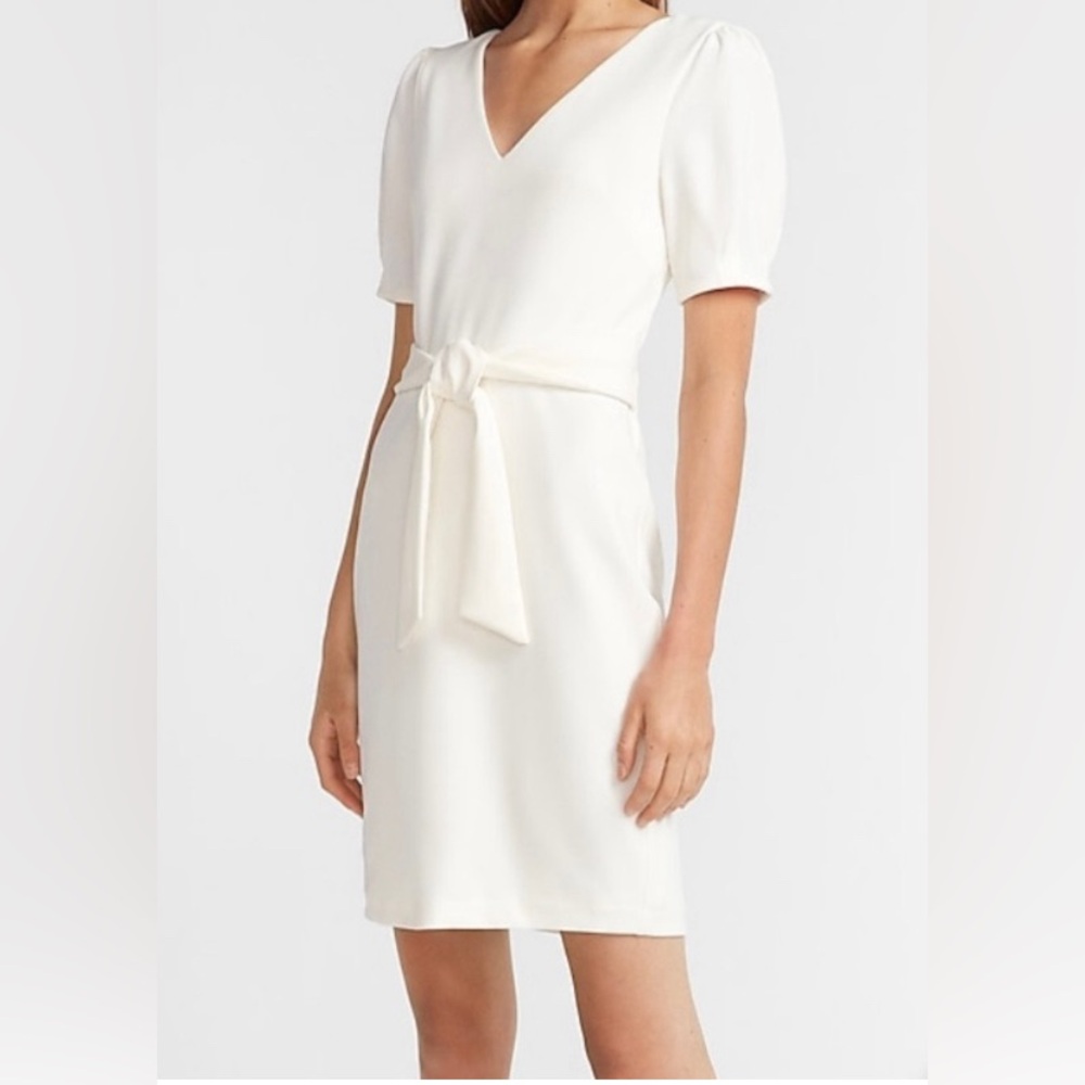 NWT Express white tie-front dress
